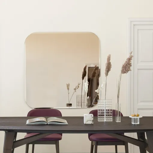 Specchio quadrato in vetro bronzato Bevel di Calligaris