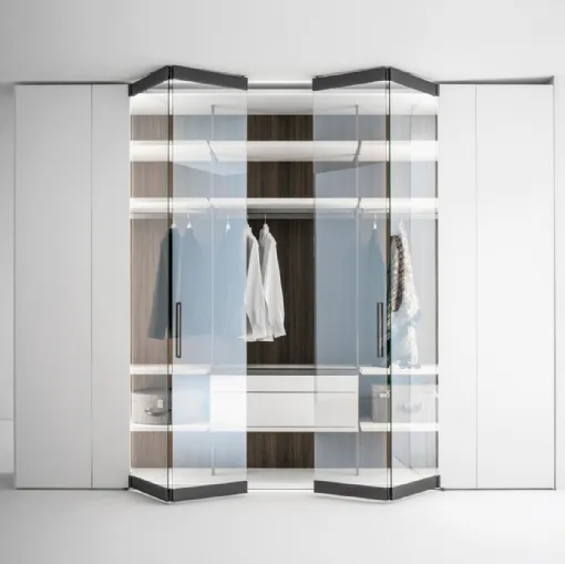 Armadio Freedhome Apertura Totale 50 vetro extrachiaro di Caccaro