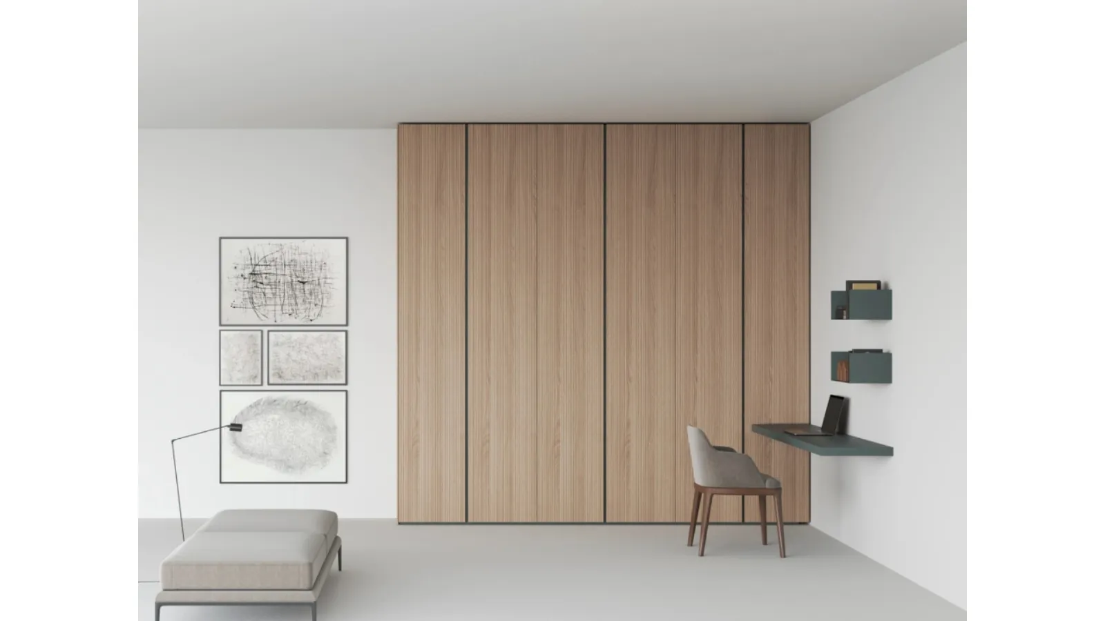 Armadio Freedhome Angolo Cieco in rovere canneté di Caccaro