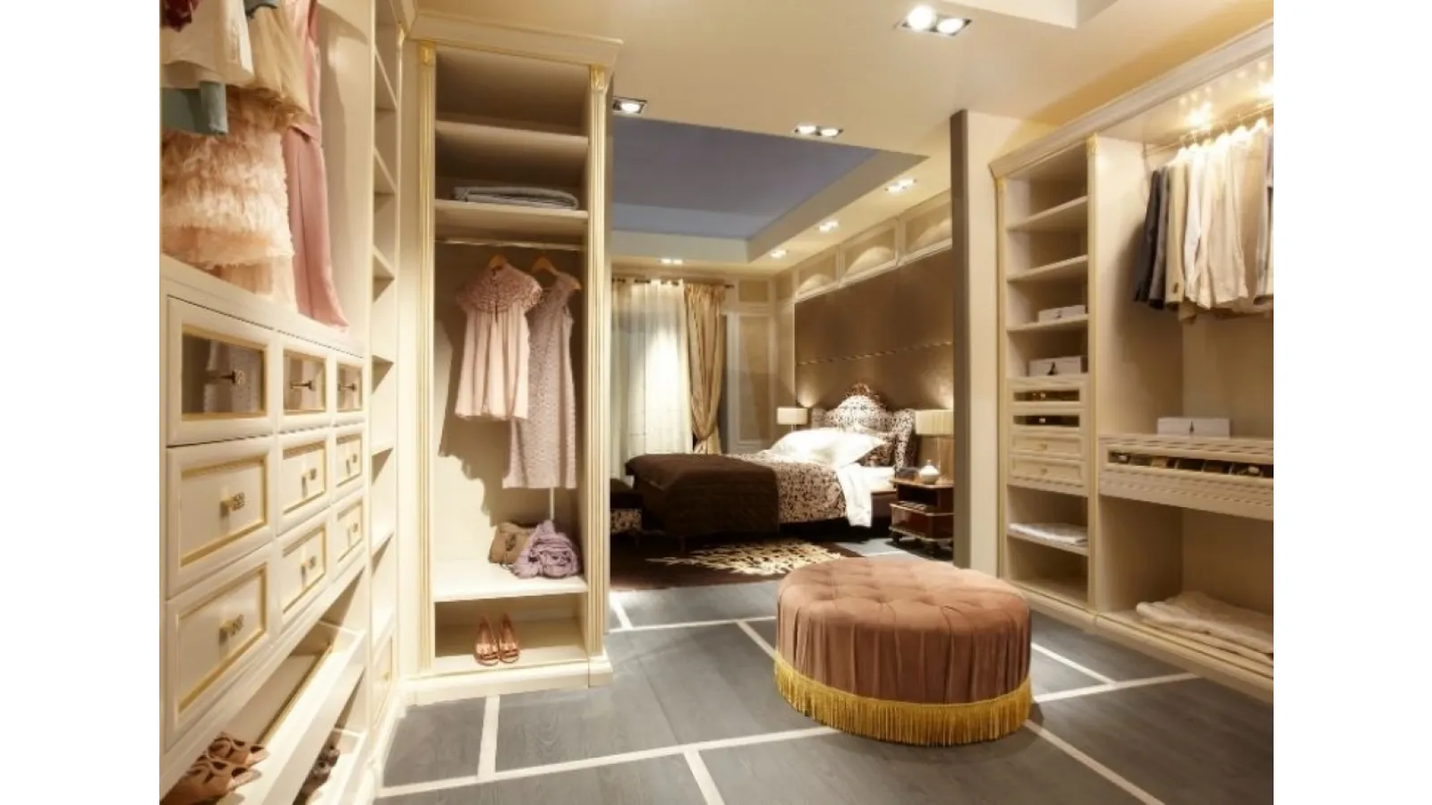 Cabina Armadio Le Gemme 01 in laccato Avorio di Le Fablier