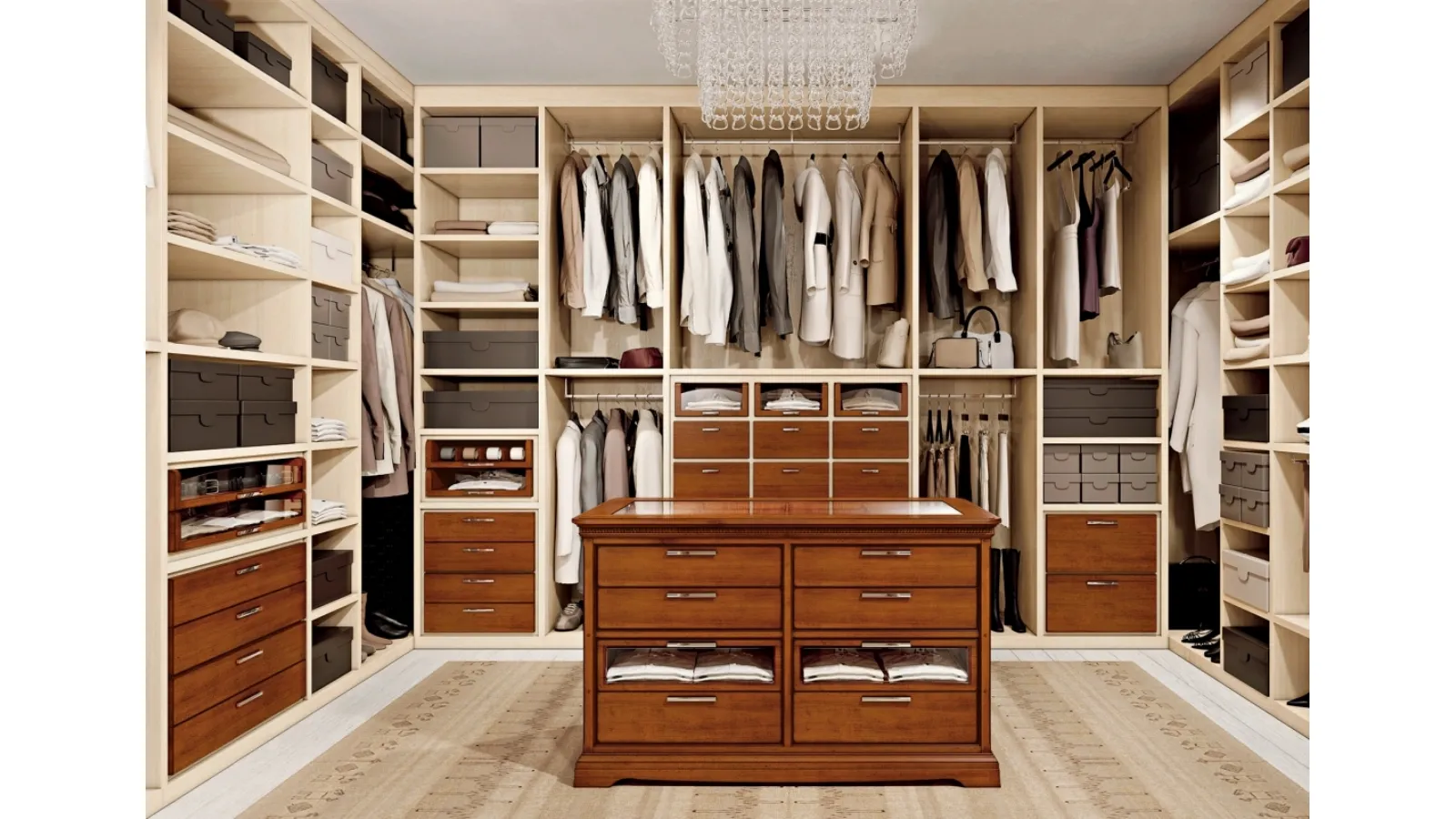 Cabina Armadio I Ciliegi 01 in legno e laccato Avorio di Le Fablier