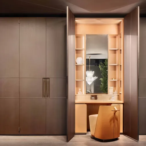 Armadio in cuoio con anta battente Eureka di Lema