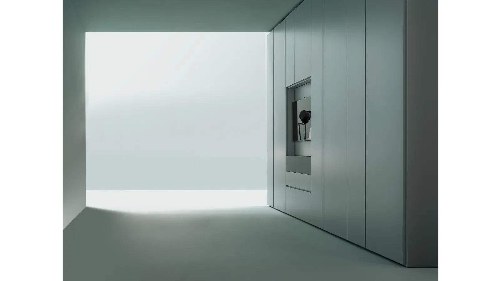 Armadio Freedhome con ante battenti in laccato opaco Porta TV apribile notte di Caccaro