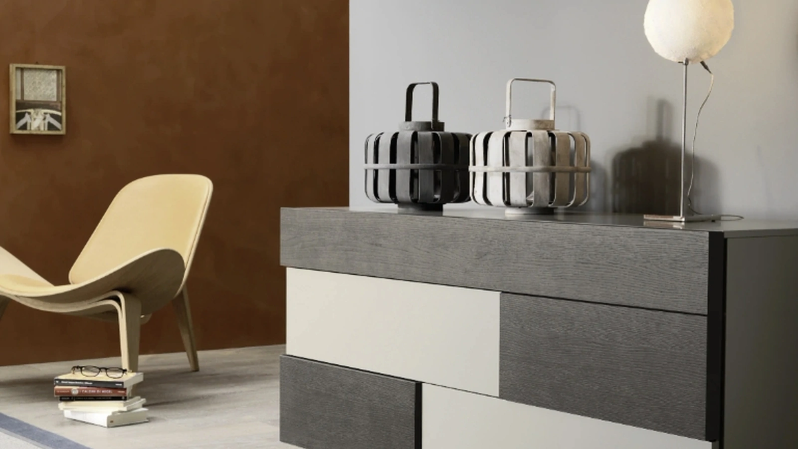 Comò Insieme in laccato e legno di Sangiacomo