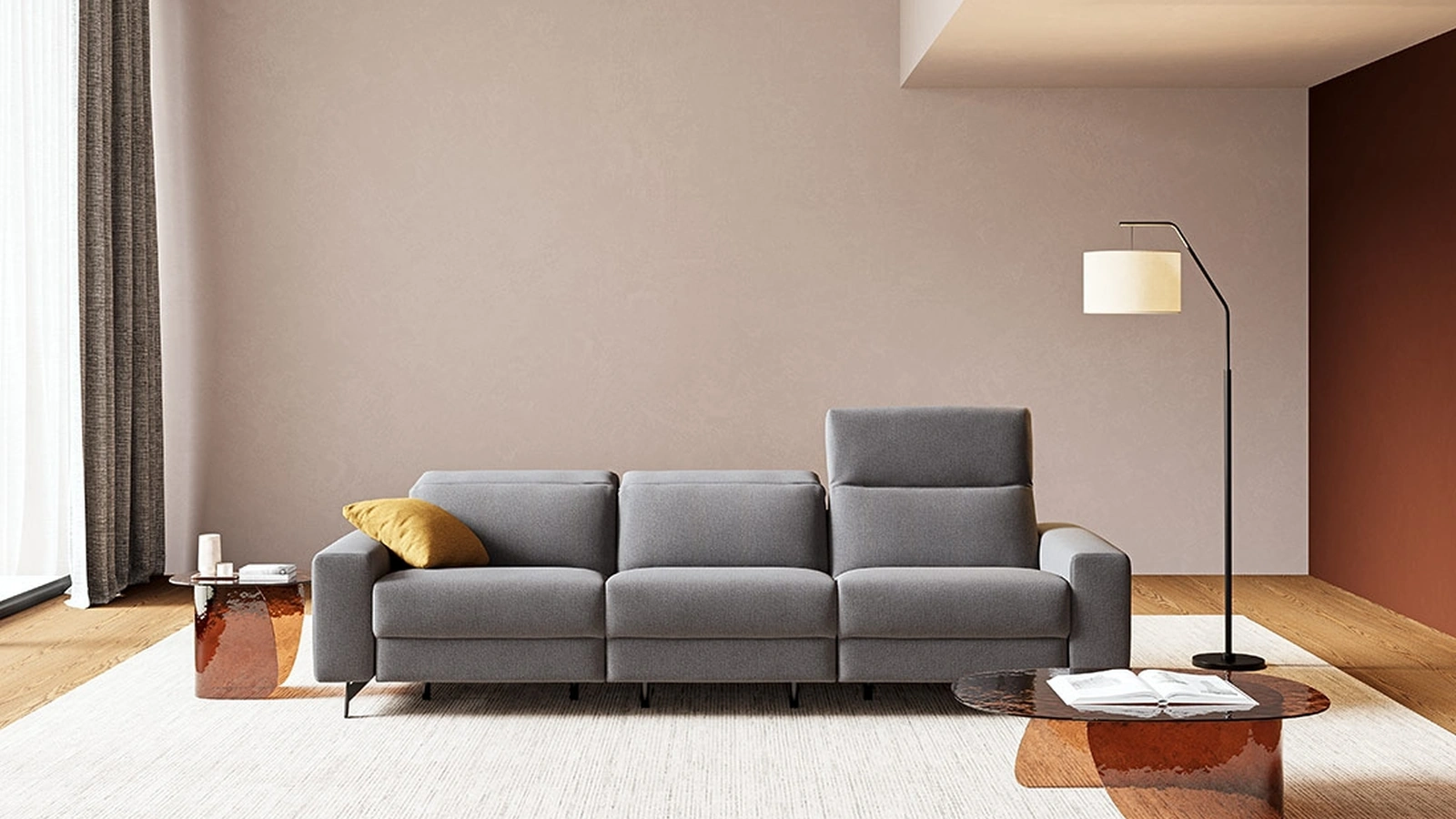 Divano relax lineare Harrison di MorbidLine Salotti
