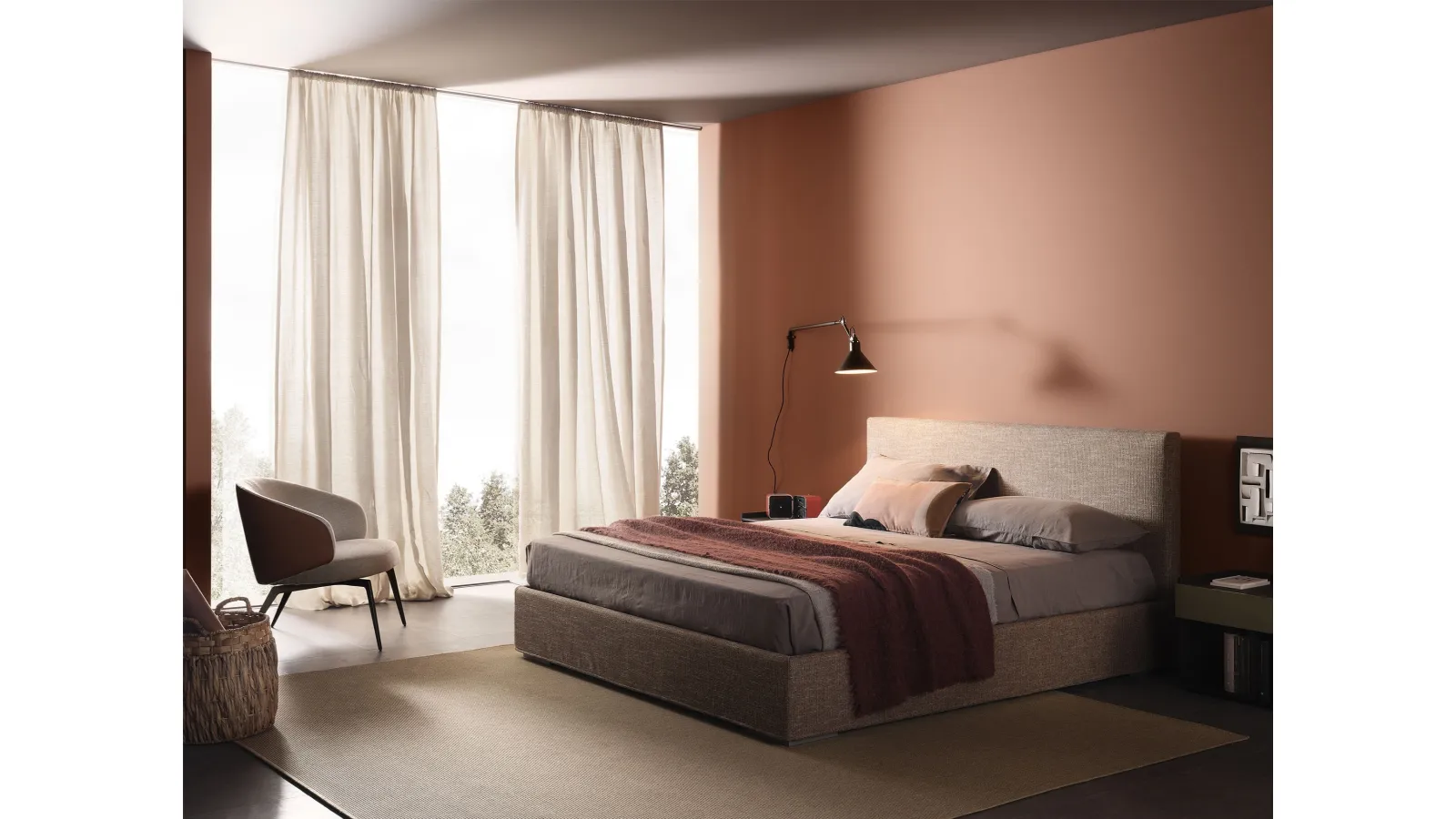 Letto matrimoniale con box contenitore Camille di Lema