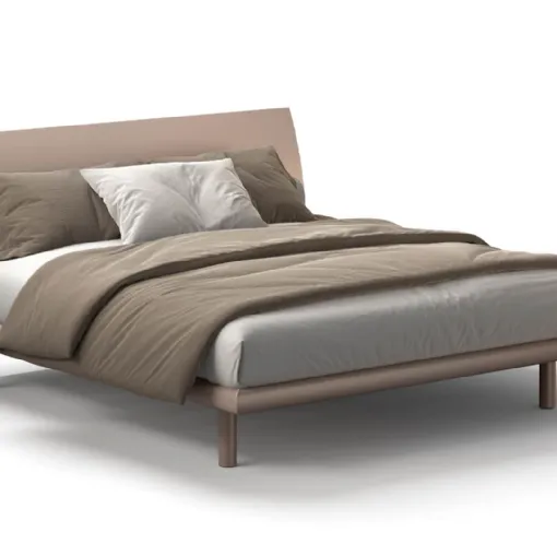 Letto in pelle con testiera Sally di Fratelli Elli