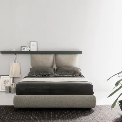 Letto in tessuto imbottito Groove Zip di Caccaro