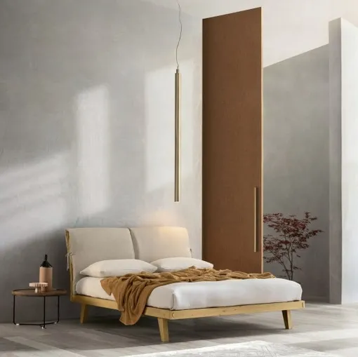 Letto Londra in legno di rovere con cuscini rimovibili di Le Fablier