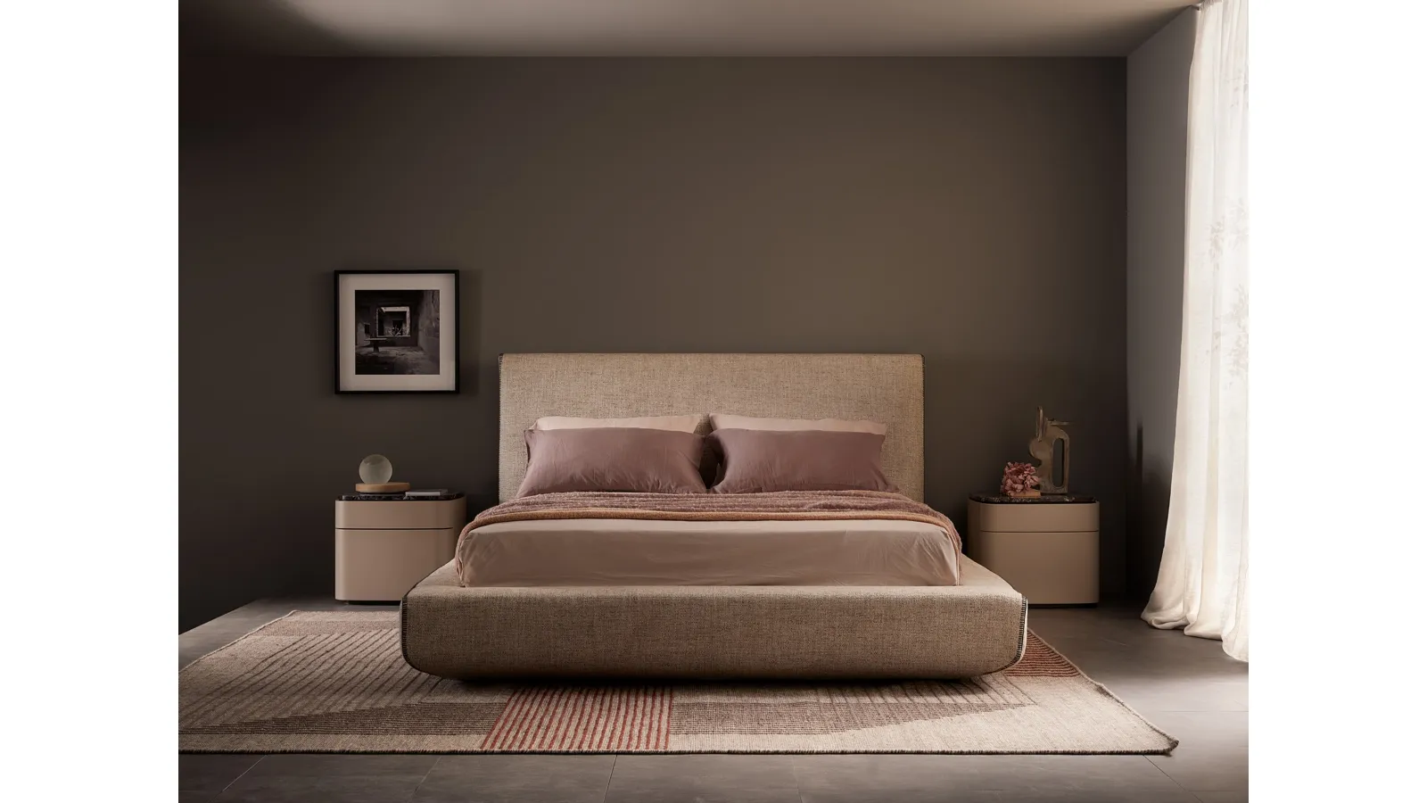 Letto in tessuto con box contenitore Lullaby di Lema