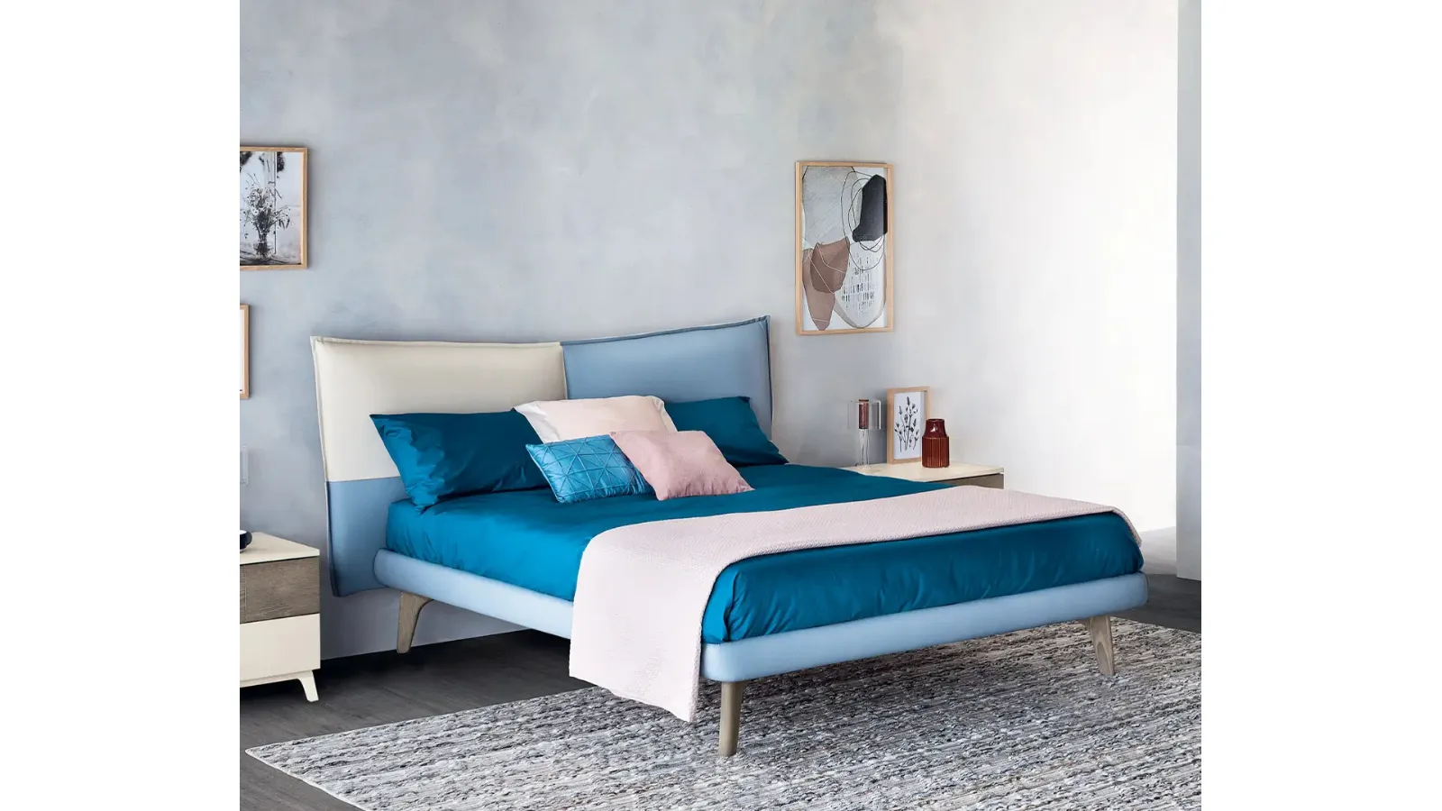 Letto moderno Menta in pelle di Le Fablier