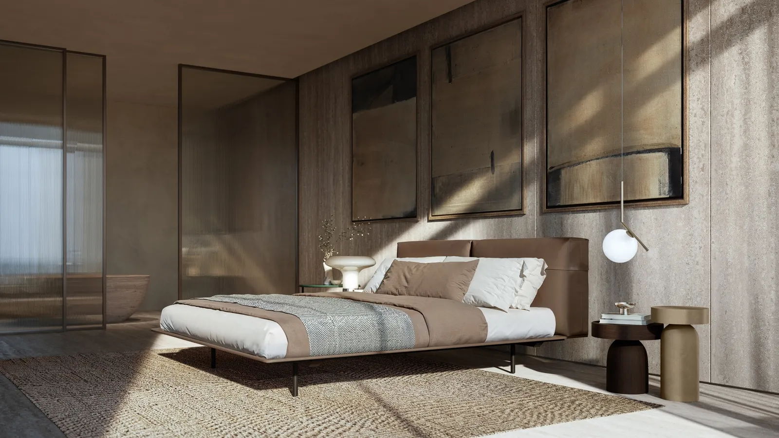 Letto matrimoniale con testiera Mynight di Lema