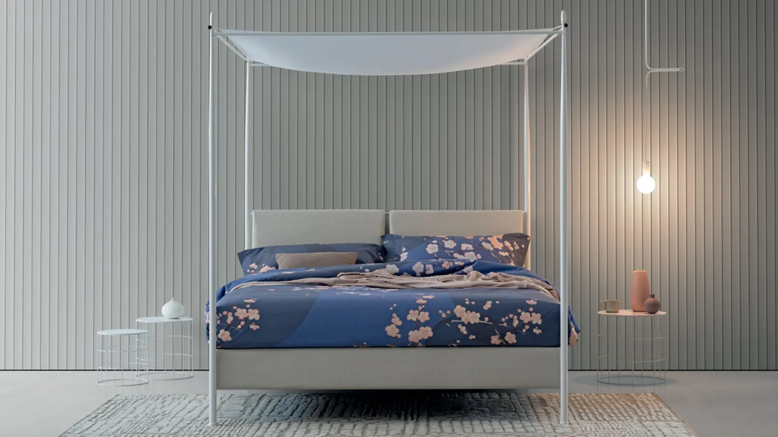 Letto a baldacchino con box contenitore Beverly di Oggioni