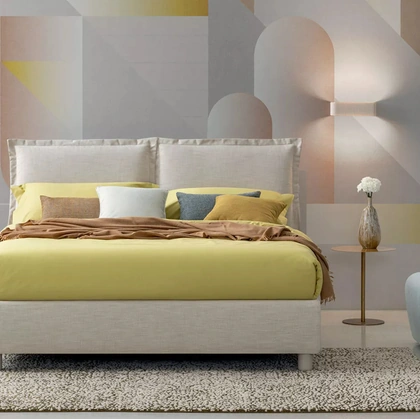 Letto in tessuto Vivian con box contenitore di Oggioni