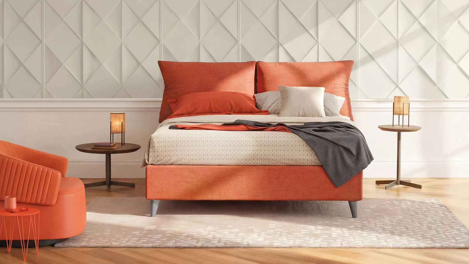 Letto Plissé con contenitore di Oggioni