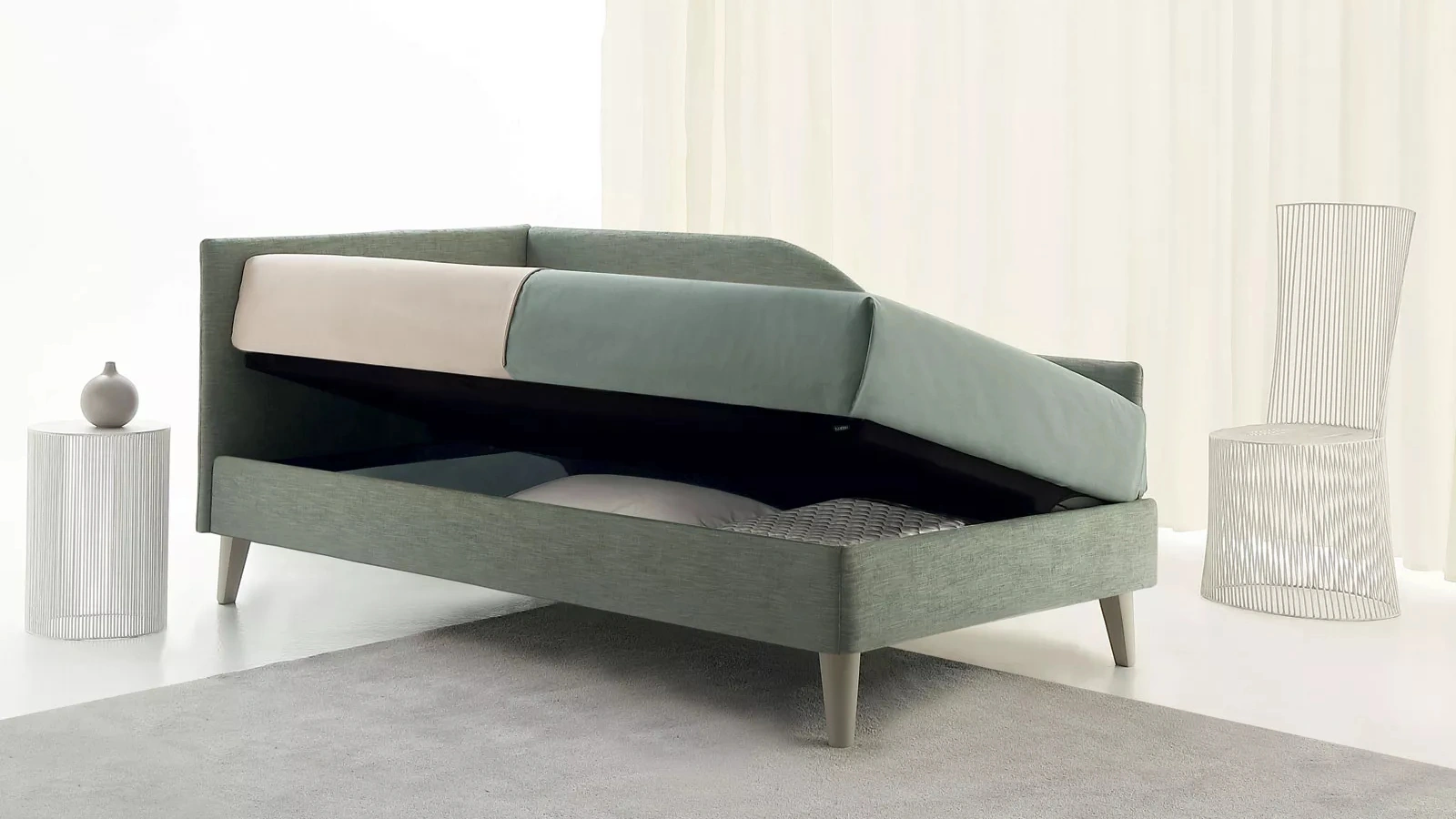 Daybed singolo con contenitore Golf 131 di Oggioni
