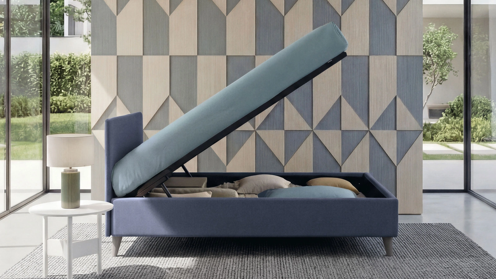 Letto singolo con contenitore Golf 203 di Oggioni