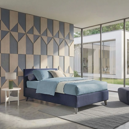 Letto singolo con contenitore Golf 203 di Oggioni