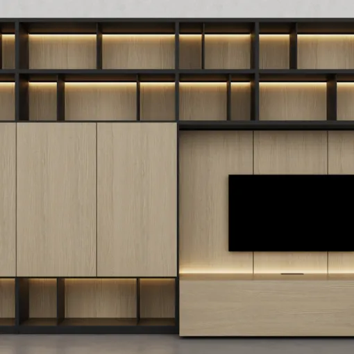 Libreria in essenza legno Barrique di Fratelli Elli