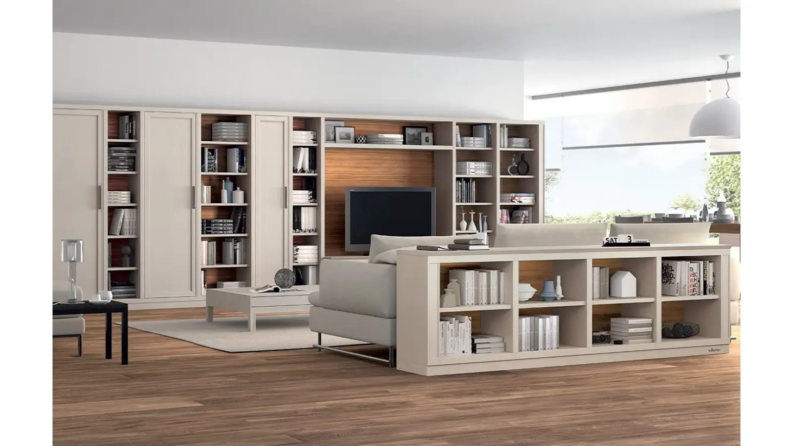 Libreria Melograno composizione 16  in legno laccato di Le Fablier