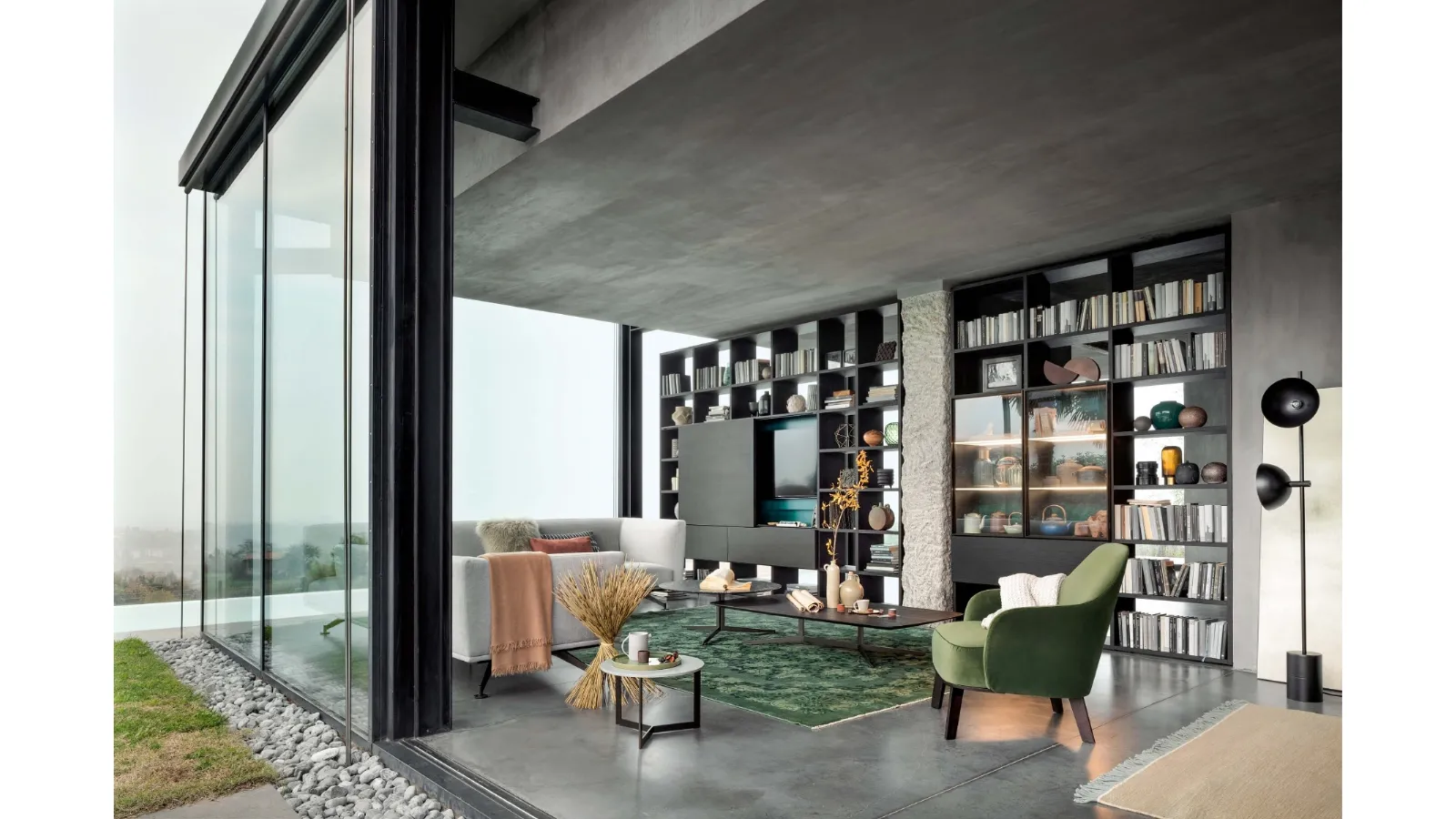 Libreria divisoria Selecta in legno di Lema