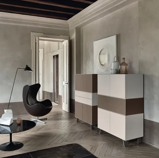 Madia Domino IN 3 04N in laccato opaco di Sangiacomo