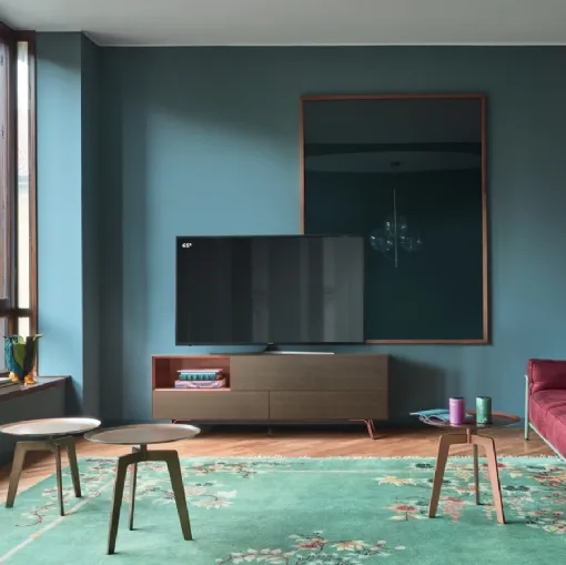 Mobile Porta Tv Domino Mono 8M sx in Rovere argilla di Sangiacomo