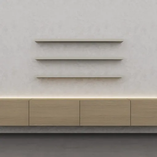 Parete Attrezzata Climb in essenza legno Barrique di Fratelli Elli