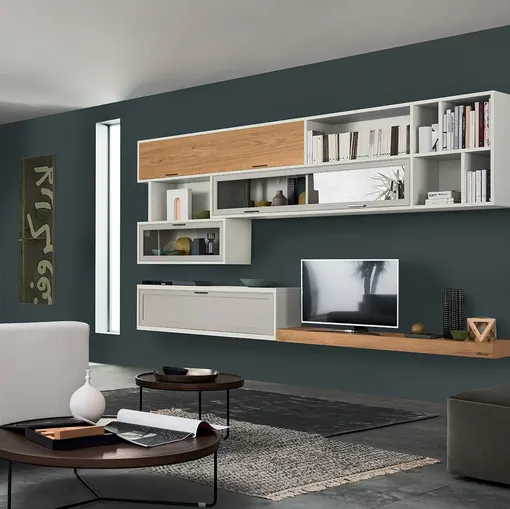 Parete Attrezzata sospesa Melograno composizione 96 di Le Fablier