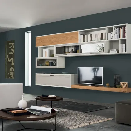 Parete Attrezzata sospesa Melograno composizione 96 di Le Fablier