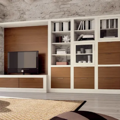 Parete Attrezzata in legno bicolore Melograno composizione 09 di Le Fablier