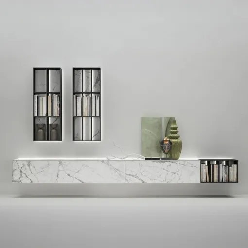 Parete Attrezzata in gres Moduli componibili con luci di Caccaro