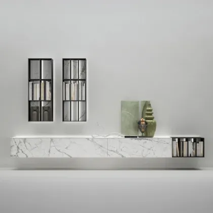 Parete Attrezzata in gres Moduli componibili con luci di Caccaro