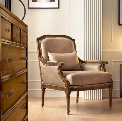 Poltrona classica in pelle Perla di Le Fablier