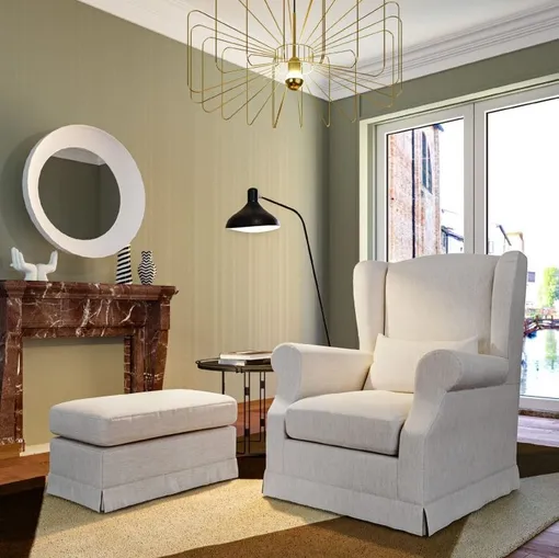 Poltrona classica in tessuto Margareth di MorbidLine Salotti