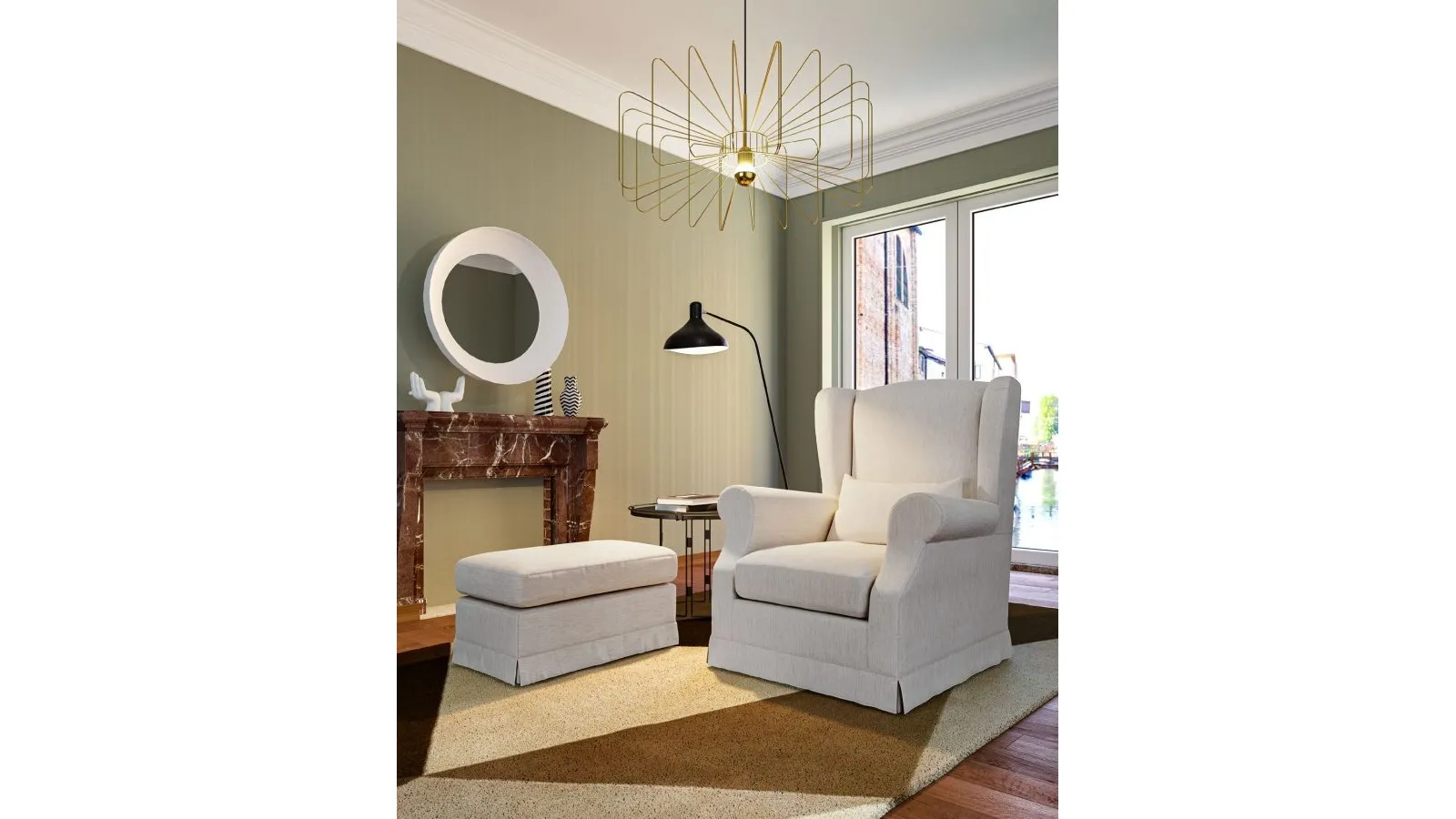 Poltrona classica in tessuto Margareth di MorbidLine Salotti