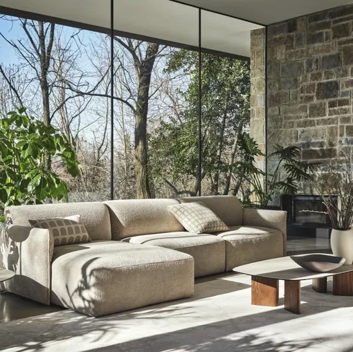 Divano con penisola Axis di Calligaris