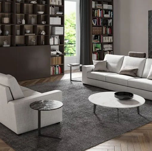 Divano lineare in tessuto Baltimora di MorbidLine Salotti