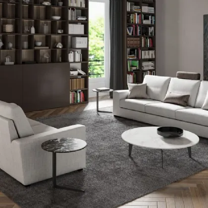 Divano lineare in tessuto Baltimora di MorbidLine Salotti