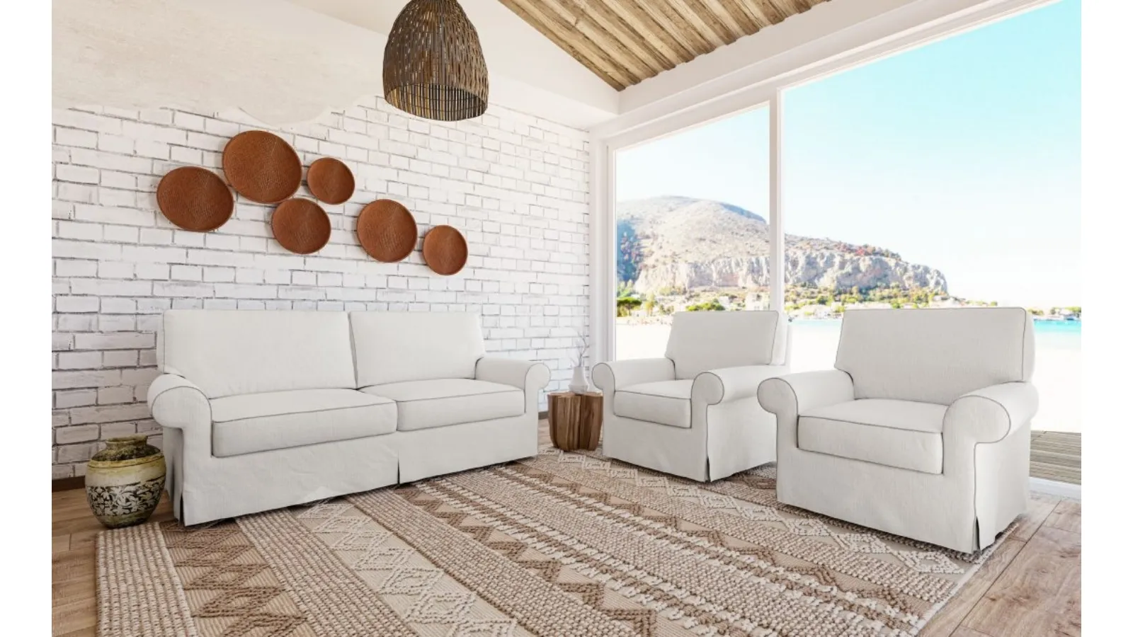 Salotto classico in tessuto Charleston di MorbidLine Salotti