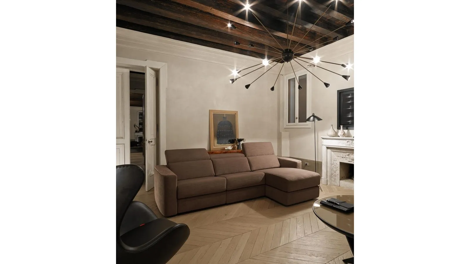 Divano relax con penisola Dalton di MorbidLine Salotti