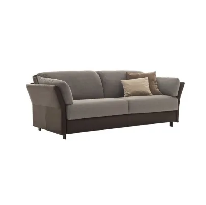 Divano Letto in tessuto con struttura a vista in cuoio Kanaha 2|0 di Ditre Italia