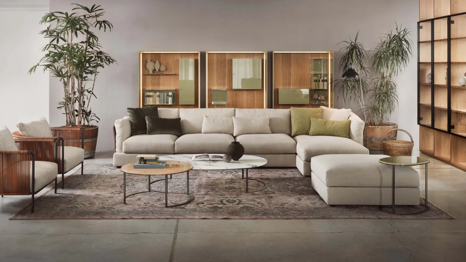 Divano modulare con penisola Groovy di Lema