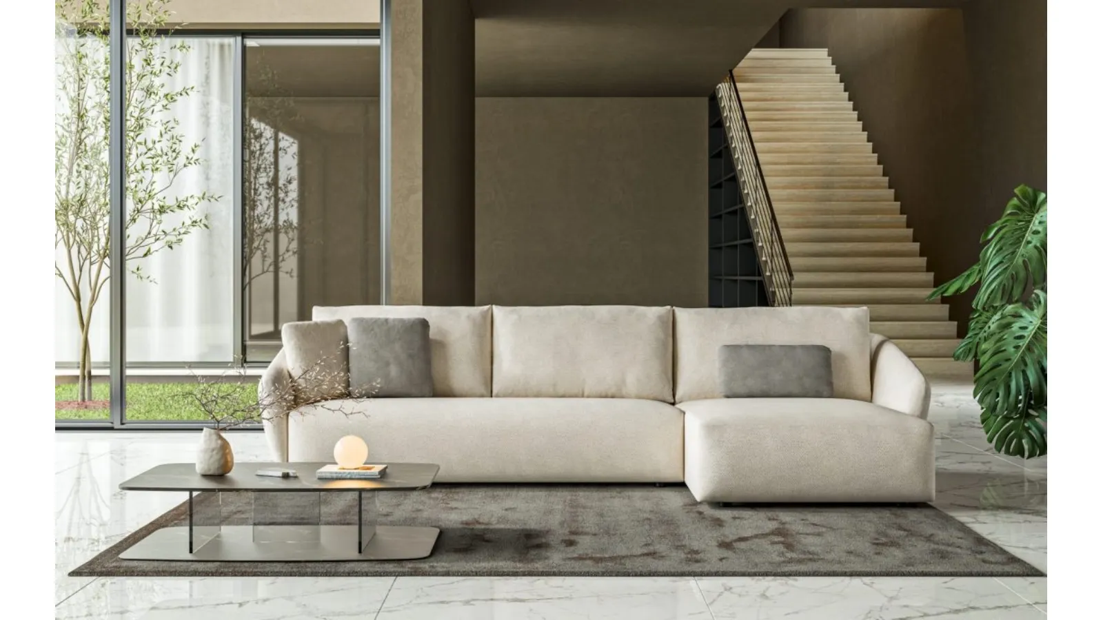 Divano con penisola Land di MorbidLine Salotti