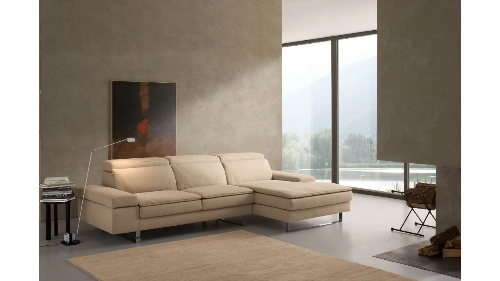 Divano in tessuto con penisola Gordon di MorbidLine Salotti