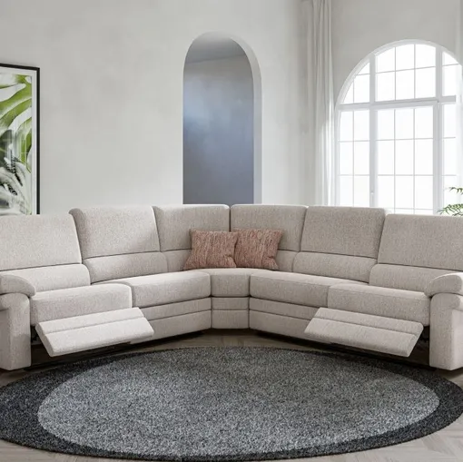 Divano relax angolare Havana in tessuto di MorbidLine Salotti