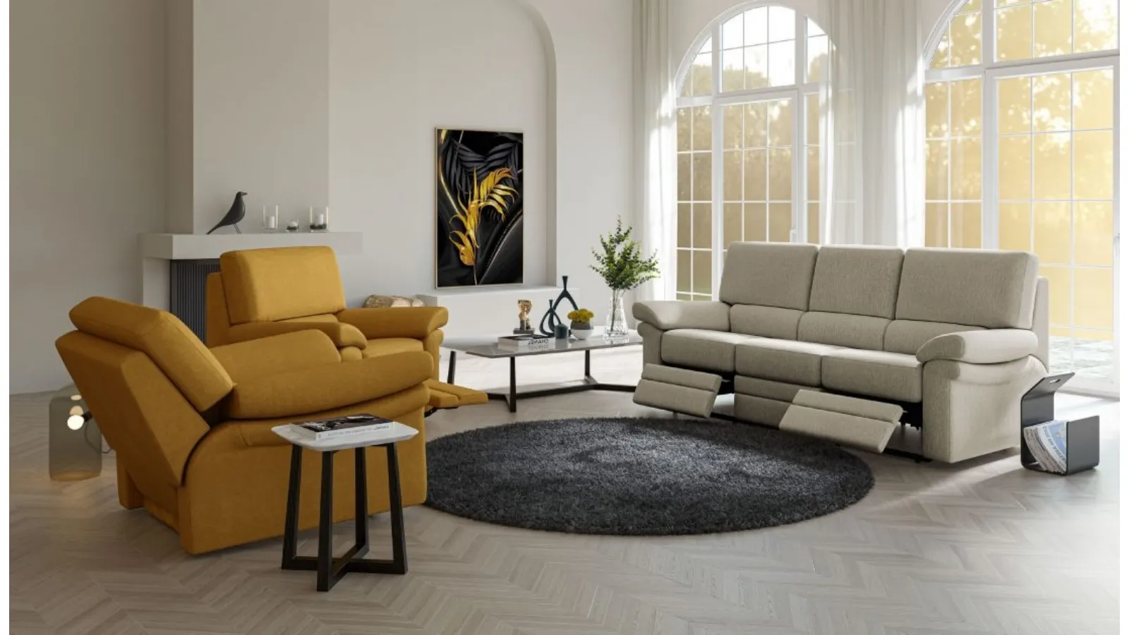 Divano relax lineare Havana di MorbidLine Salotti