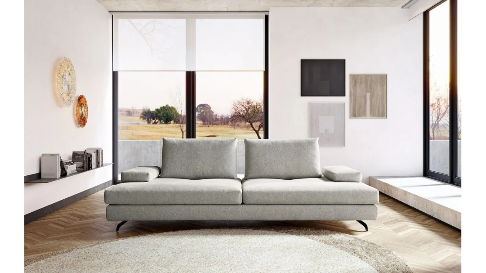 Divano lineare in tessuto Kansas di MorbidLine Salotti