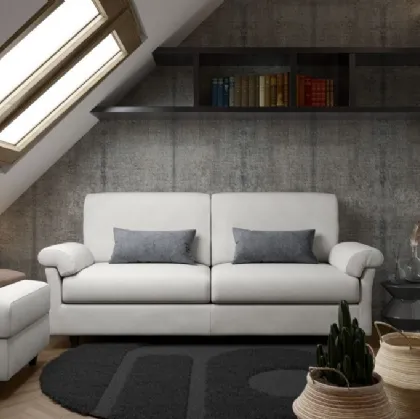 Divano lineare in pelle Linus di MorbidLine Salotti