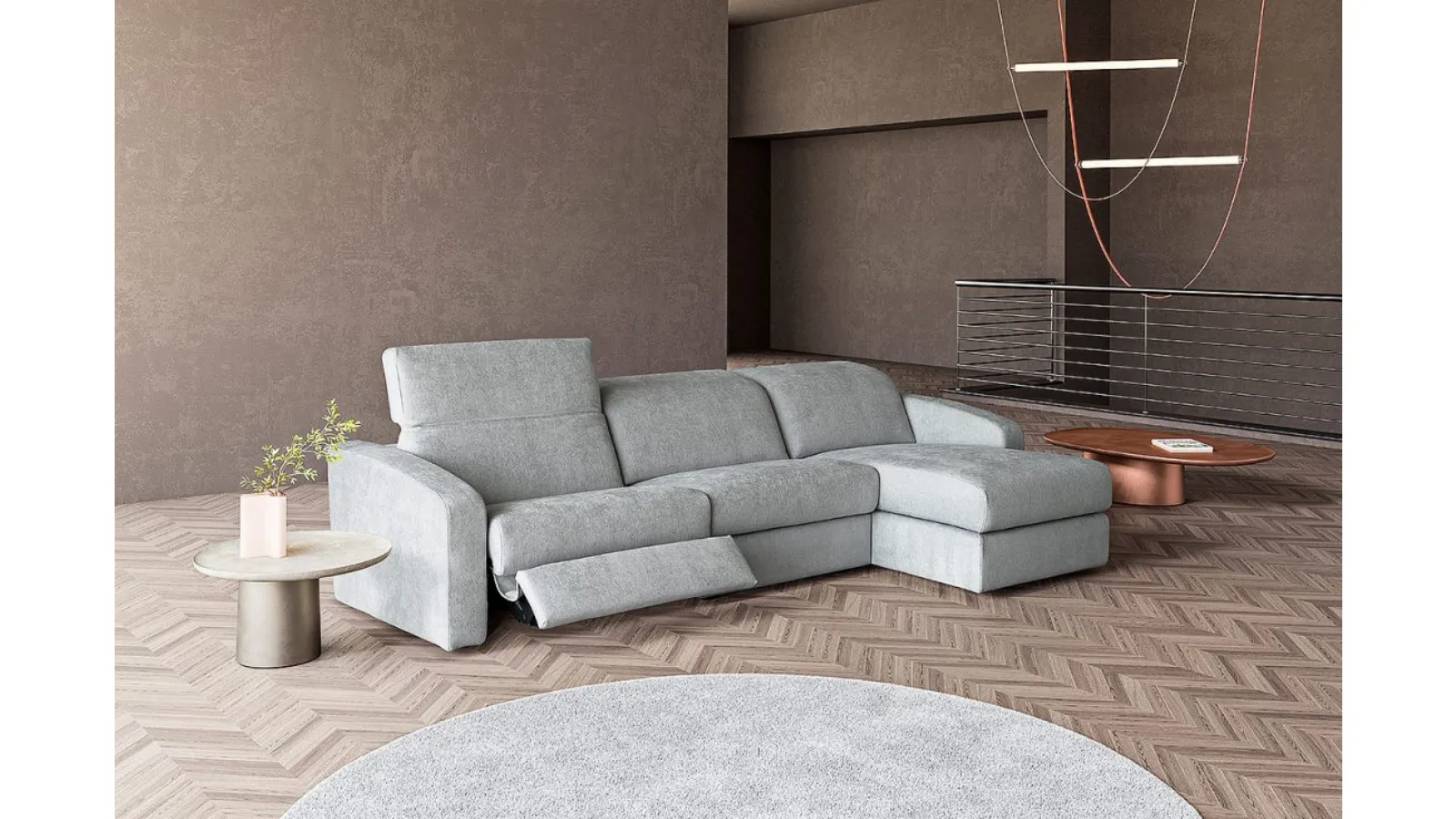 Divano relax in tessuto Logan di MorbidLine Salotti